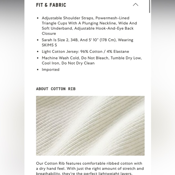 SKIMS COTTON RIB PLUNGE BRALETTE - Picture 3 of 11